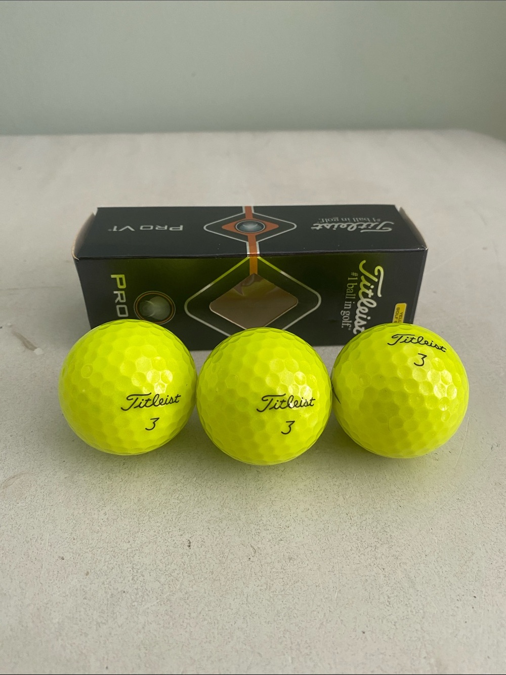 New Titleist Neon Yellow Golf Balls - 3 Pack